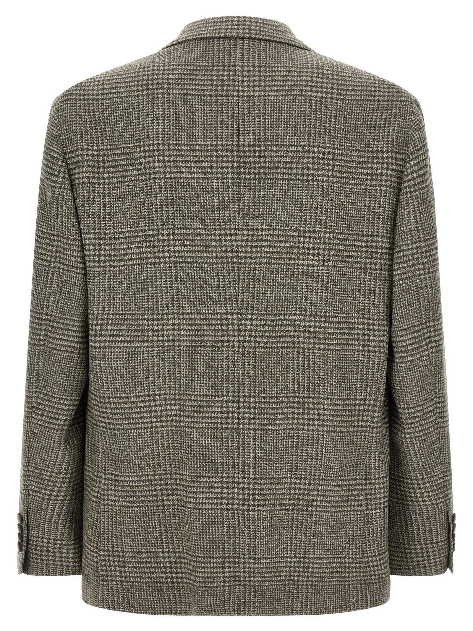 Brunello Cucinelli Bicolor Wool Blazer in Military Green