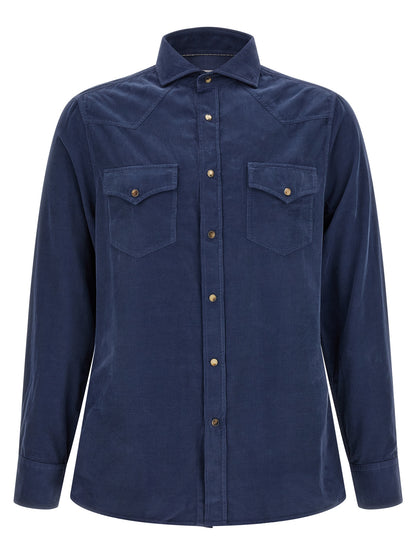 Brunello Cucinelli Blue Cotton Blouse