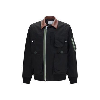 Sacai Black Cotton Bomber Jacket