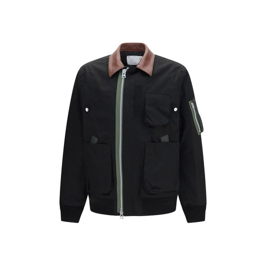Sacai Black Cotton Bomber Jacket