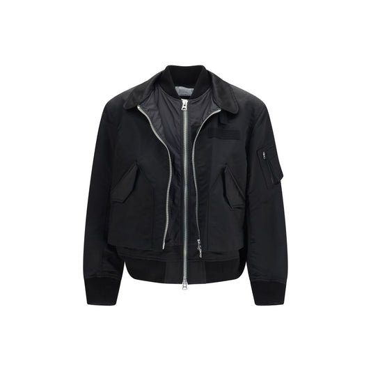 Sacai Black Cotton Bomber Jacket