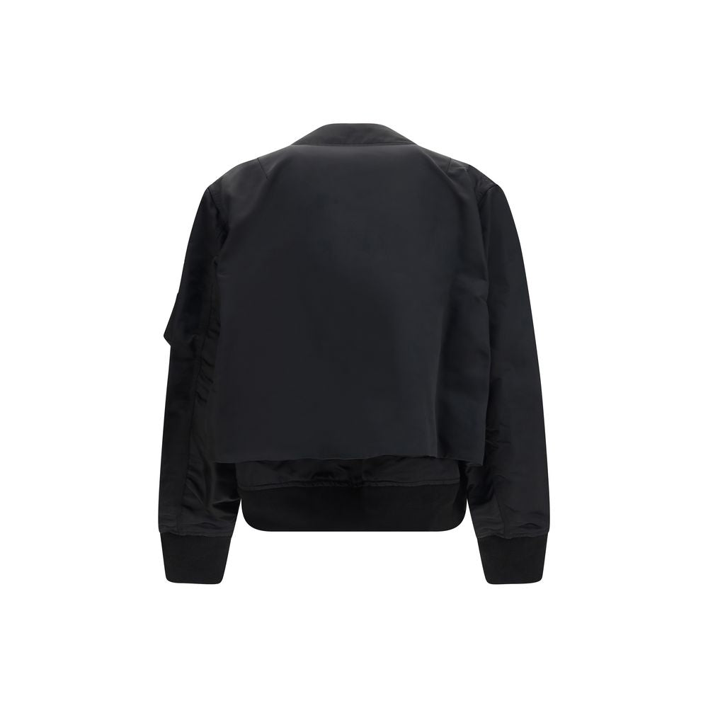 Sacai Black Cotton Bomber Jacket