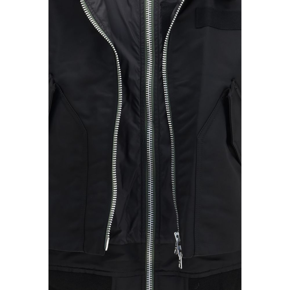 Sacai Black Cotton Bomber Jacket