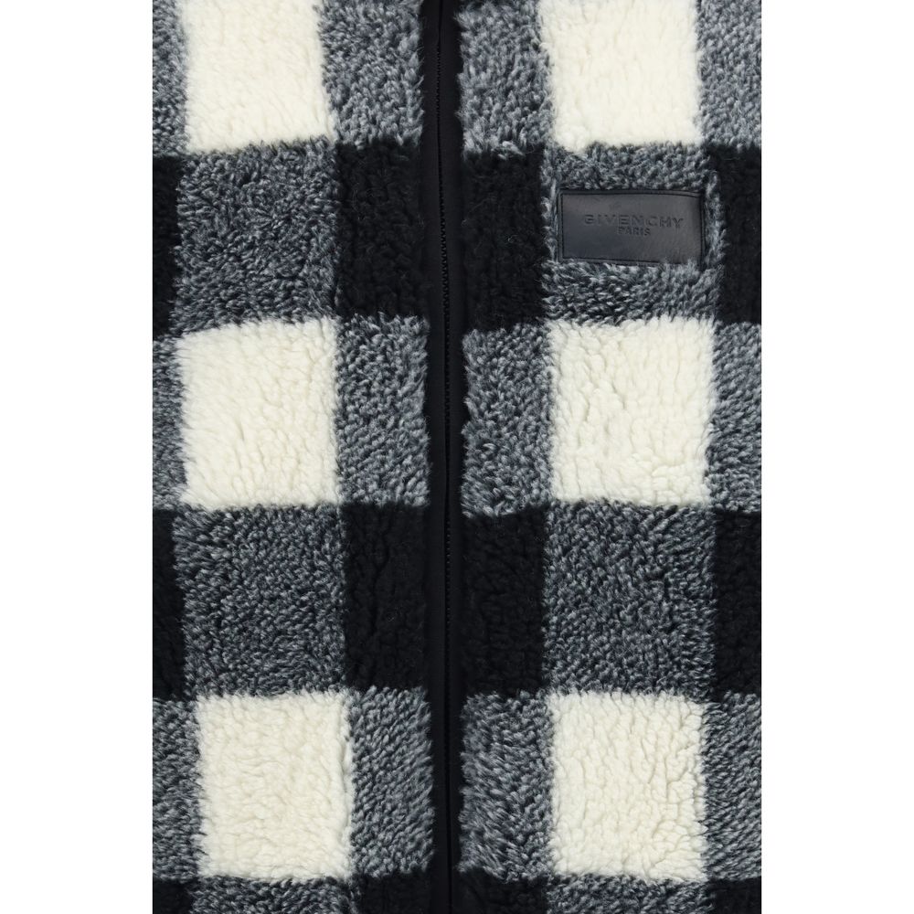 Givenchy Checked Wool-Blend Teddy Jacket in Grey, Size L