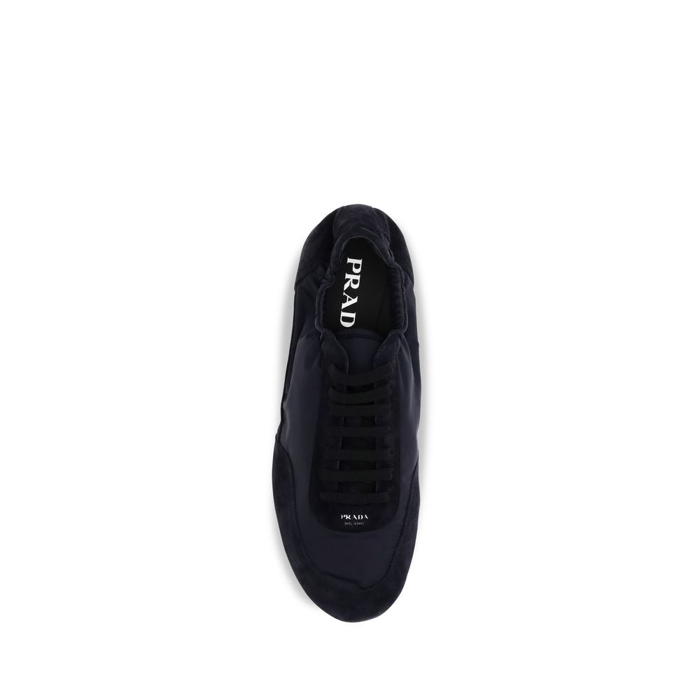 Prada Collapse Sneakers in Re-Nylon and Suede - Blue Athletic Sneakers