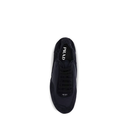 Prada Collapse Sneakers in Re-Nylon and Suede - Blue Athletic Sneakers