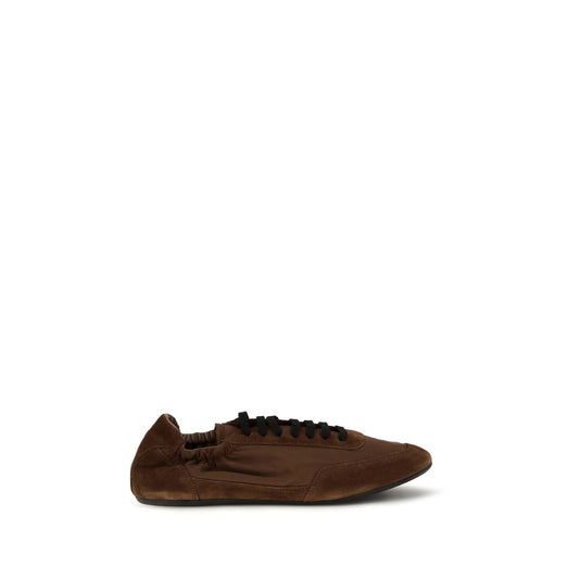 Prada Collapse Sneakers in Brown Re-Nylon and Suede