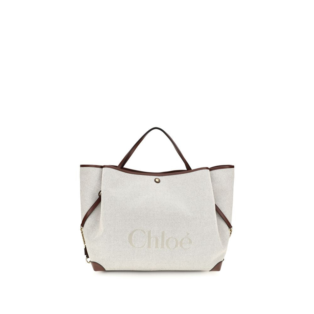 Chloé Beige Cotton Large Carry Tote Bag