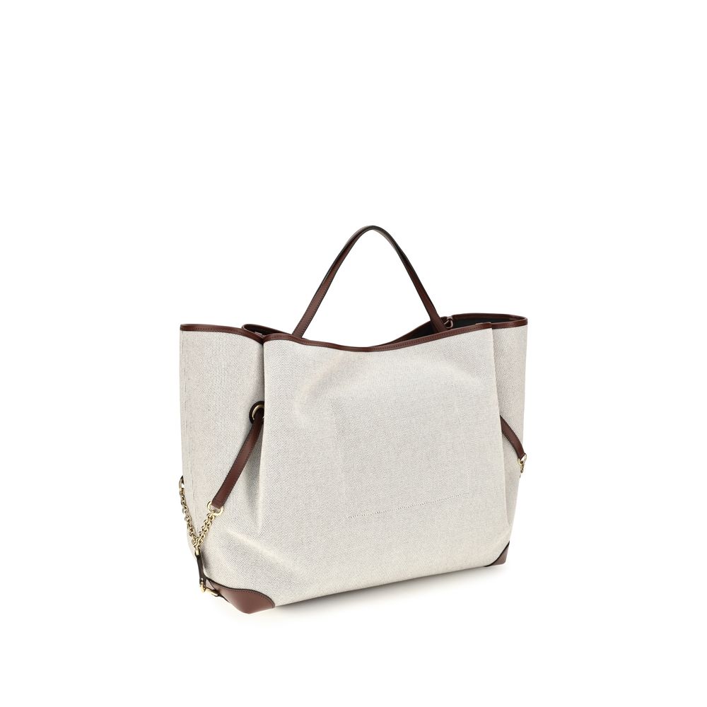 Chloé Beige Cotton Large Carry Tote Bag