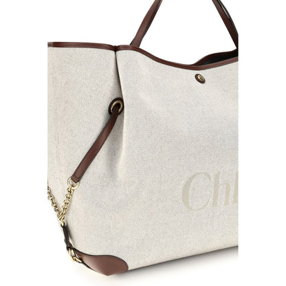 Chloé Beige Cotton Large Carry Tote Bag