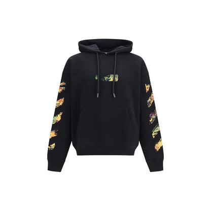 Off-White Black Cotton Sweatshirt - Spray Arrow Hoodie