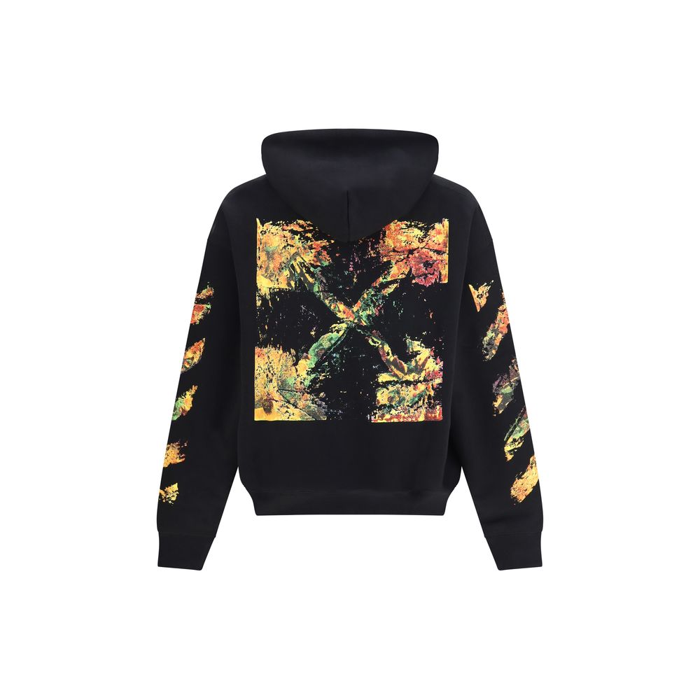 Off-White Black Cotton Sweatshirt - Spray Arrow Hoodie