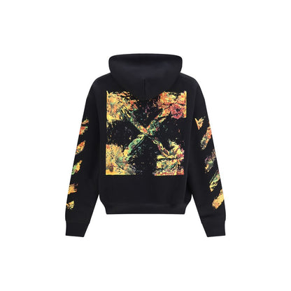 Off-White Black Cotton Sweatshirt - Spray Arrow Hoodie