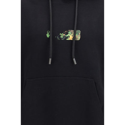 Off-White Black Cotton Sweatshirt - Spray Arrow Hoodie