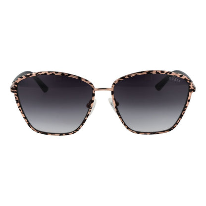 Guess Women’s Sunglasses – Rose Gold Square Frame, Grey Gradient Lenses