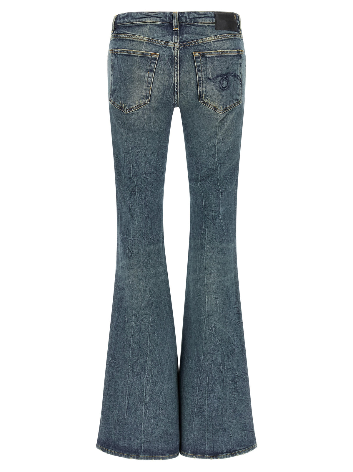 R13 Blue Cotton Flared Jeans