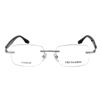 Trussardi Men’s Optical Glasses – Silver Rimless Frame, 54mm