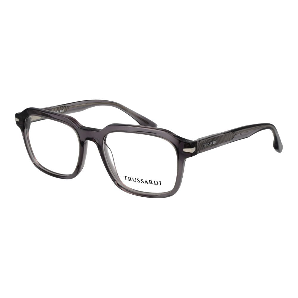 Trussardi Men’s Optical Glasses – Gray Square Frame, 52mm