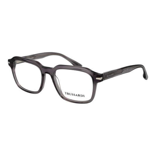 Trussardi Men’s Optical Glasses – Gray Square Frame, 52mm