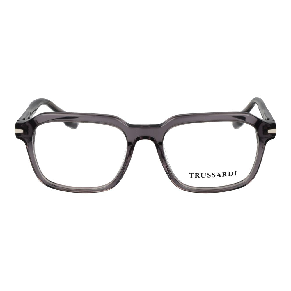 Trussardi Men’s Optical Glasses – Gray Square Frame, 52mm