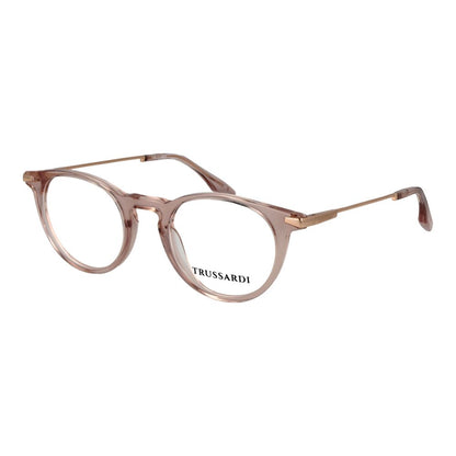Trussardi Unisex Pink Acetate Glasses – Panto Full-Rim Frames