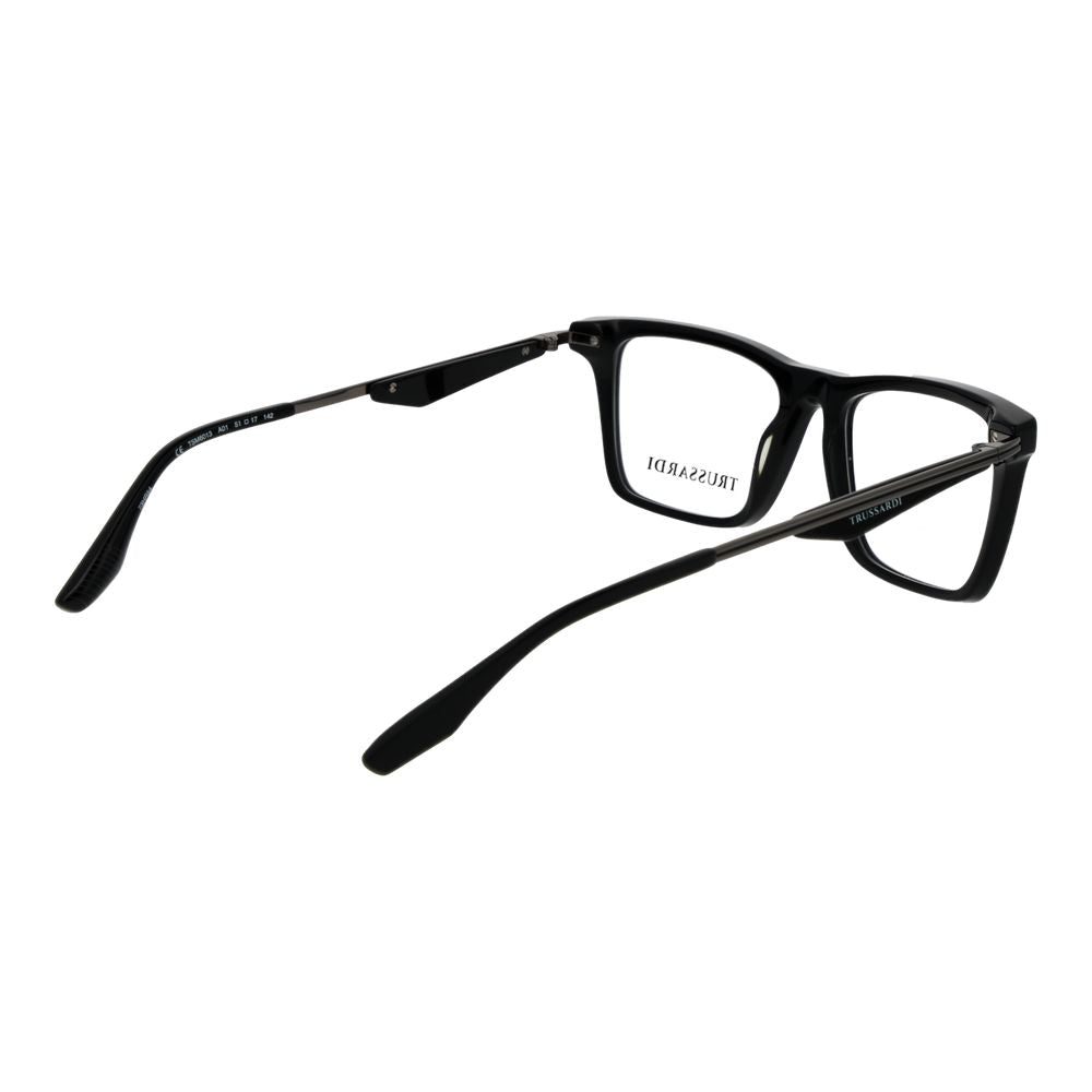 Trussardi Men’s Optical Glasses – Black Square Frame, 51mm