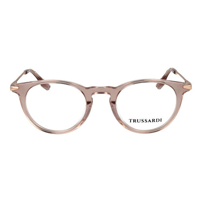 Trussardi Unisex Pink Acetate Glasses – Panto Full-Rim Frames