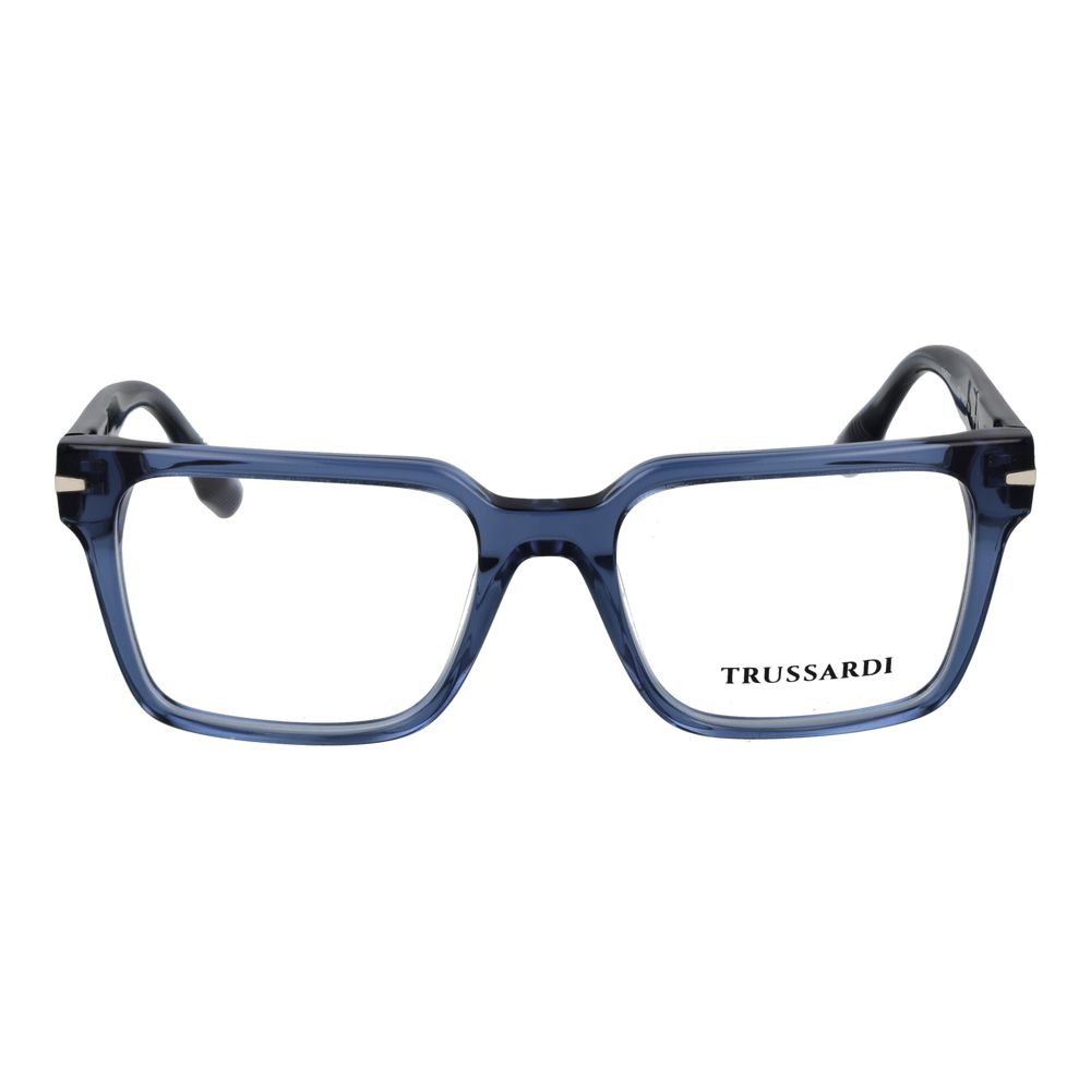 Trussardi Men’s Optical Glasses – Blue Square Frame, 54mm