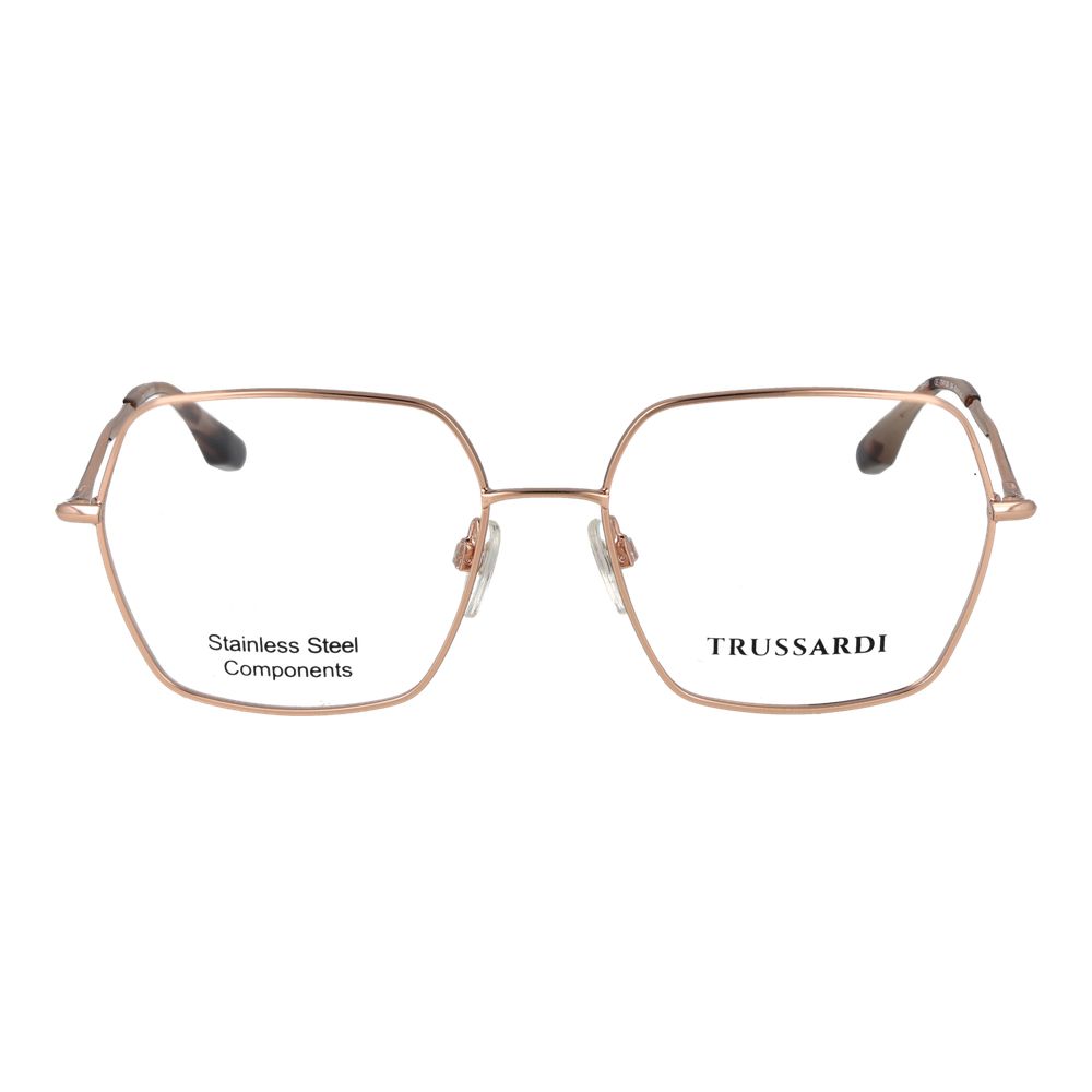 Trussardi Women’s Optical Glasses – Rose Gold Square Frame, 56mm