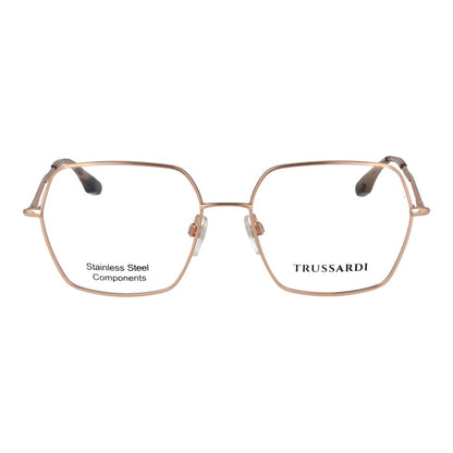 Trussardi Women’s Optical Glasses – Rose Gold Square Frame, 56mm