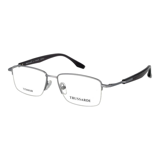 Trussardi Men’s Optical Glasses – Silver Half-Rim Frame, 55mm
