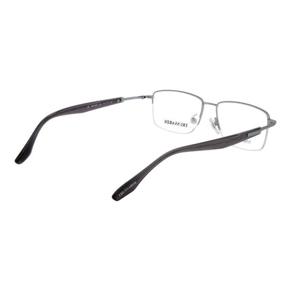 Trussardi Men’s Optical Glasses – Silver Half-Rim Frame, 55mm