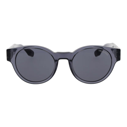 Trussardi Men’s Sunglasses – Gray Round Frame, Grey Lenses