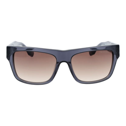 Trussardi Men’s Sunglasses – Gray Square Frame, Brown Gradient Lenses