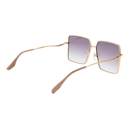 Trussardi Women’s Sunglasses – Gold Square Frame, Purple Gradient Lenses