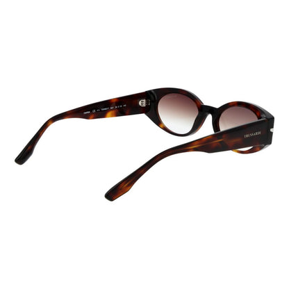 Trussardi Women’s Sunglasses – Brown Oval Frame, Brown Gradient Lenses