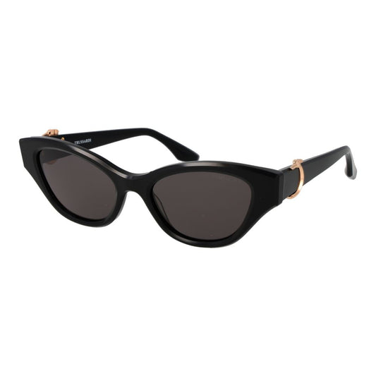 Trussardi Women's Sunglasses – Black Cat Eye Frame, Grey Lenses