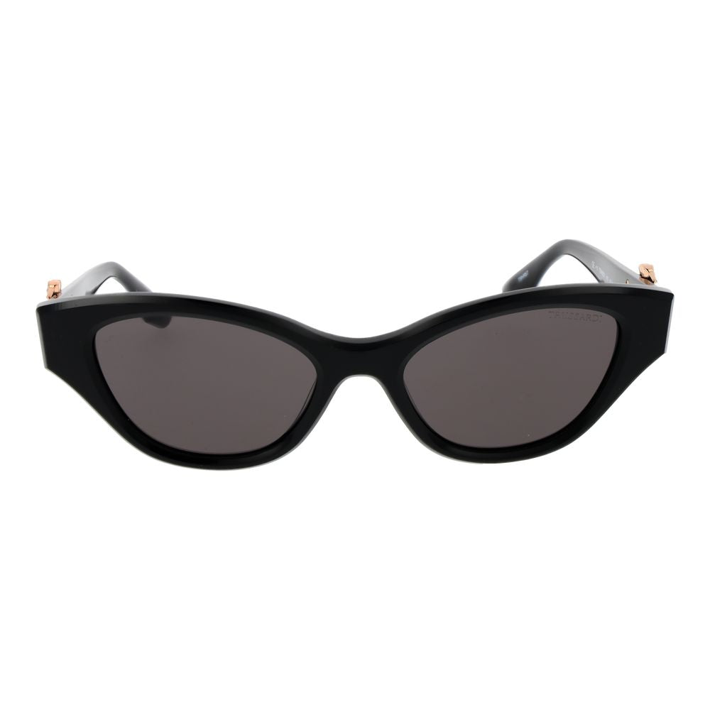 Trussardi Women's Sunglasses – Black Cat Eye Frame, Grey Lenses