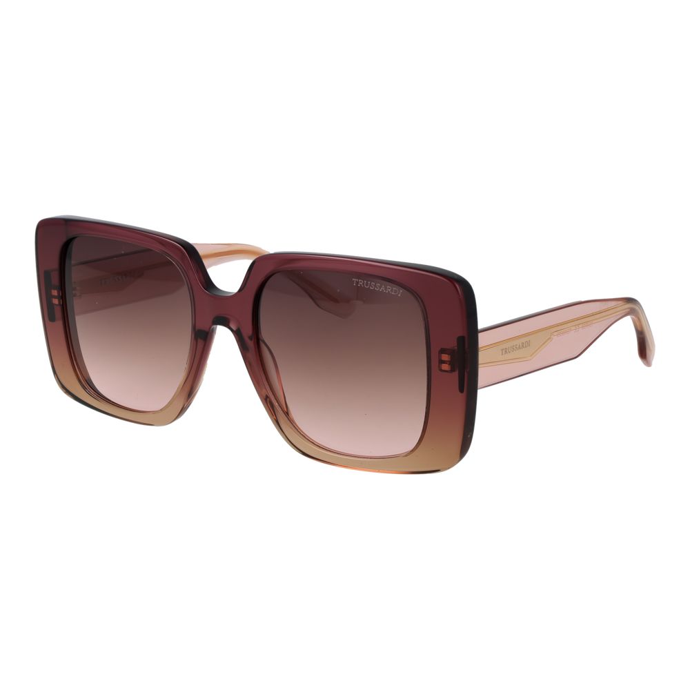 Trussardi Women’s Sunglasses – Pink Square Frame, Rose Gradient Lenses