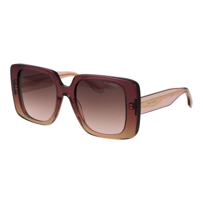 Trussardi Women’s Sunglasses – Pink Square Frame, Rose Gradient Lenses