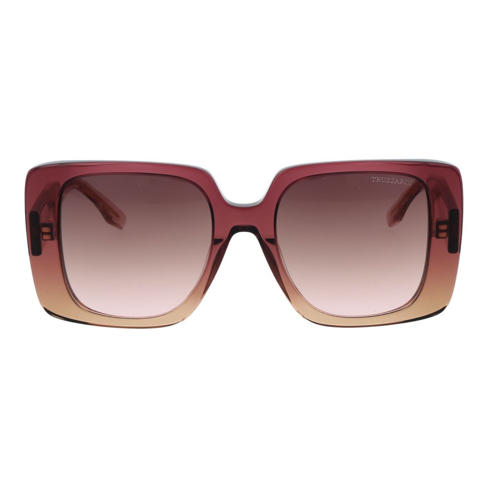 Trussardi Women’s Sunglasses – Pink Square Frame, Rose Gradient Lenses