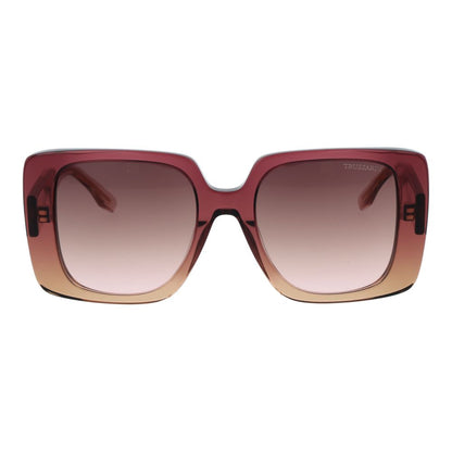 Trussardi Women’s Sunglasses – Pink Square Frame, Rose Gradient Lenses