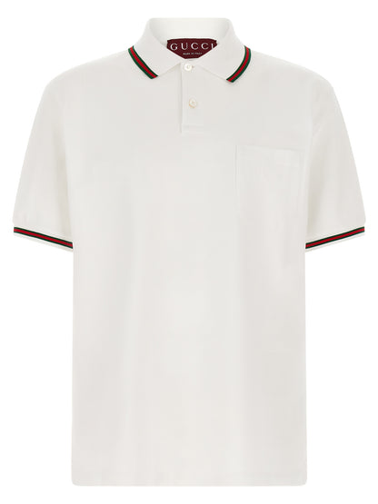 Gucci White Cotton Piqué Polo Shirt