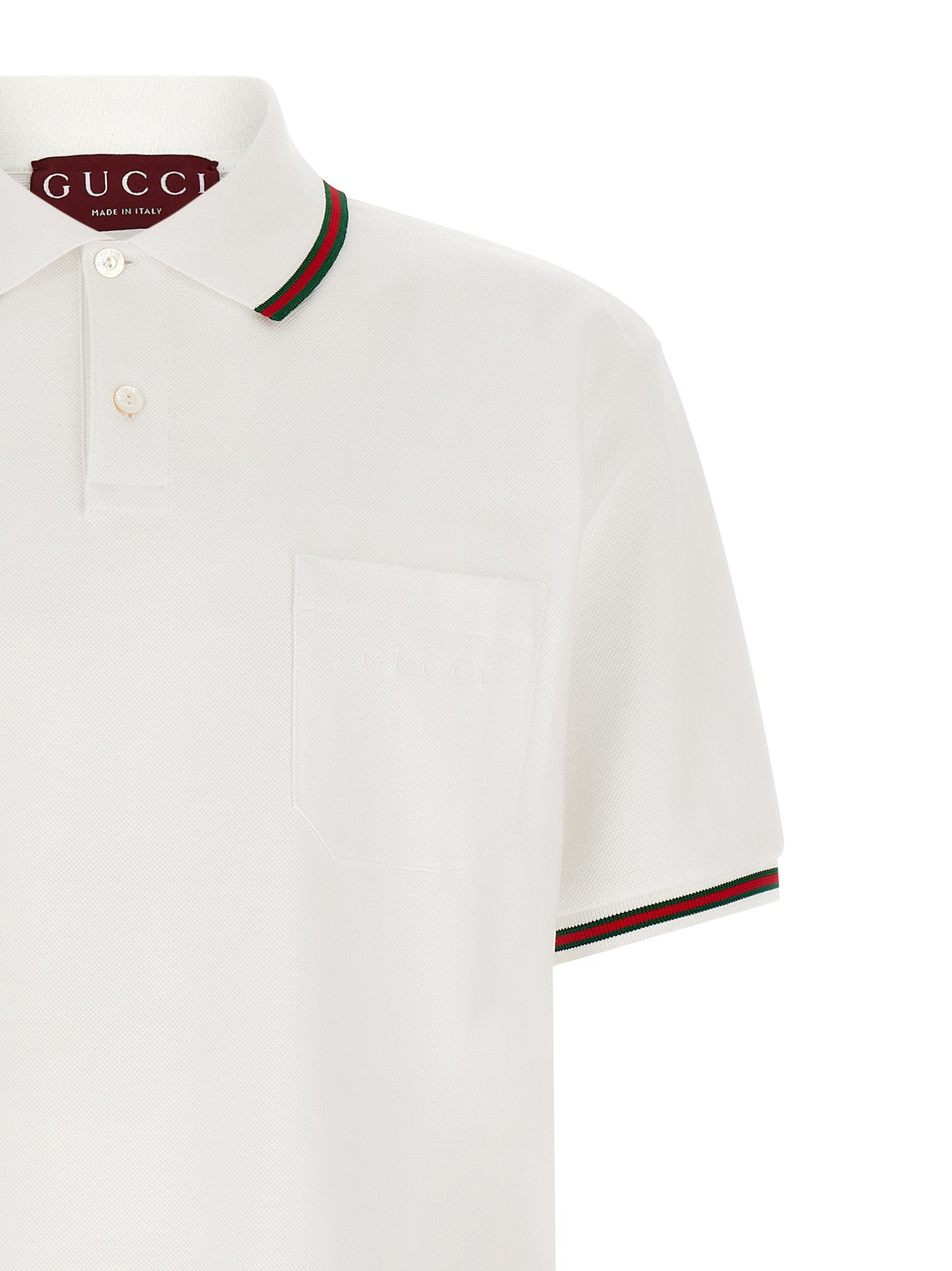 Gucci White Cotton Piqué Polo Shirt