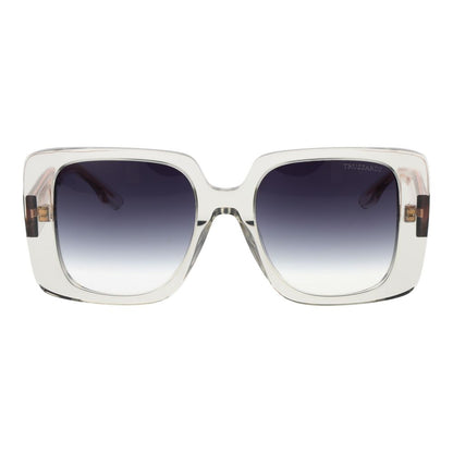 Trussardi Women’s Sunglasses – Gray Acetate Frame, Blue Gradient Lenses