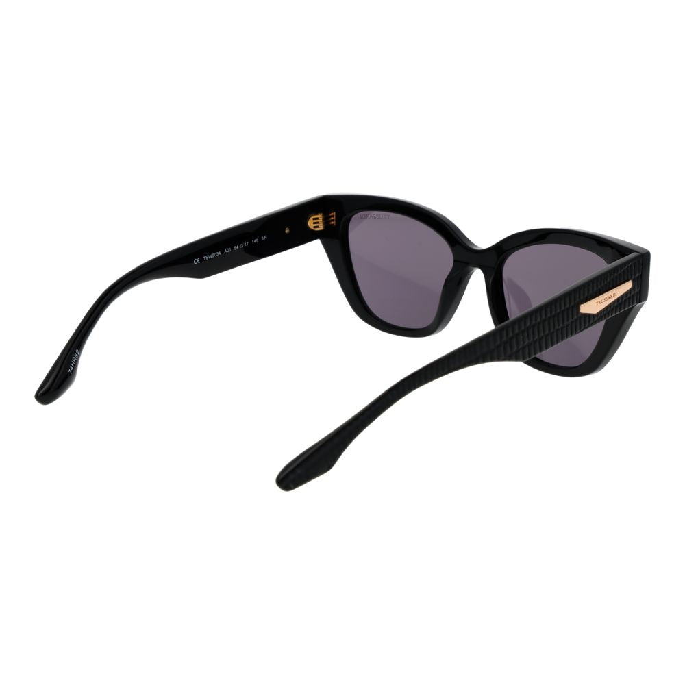 Trussardi Women’s Sunglasses – Black Cat Eye Frame, Purple Lenses