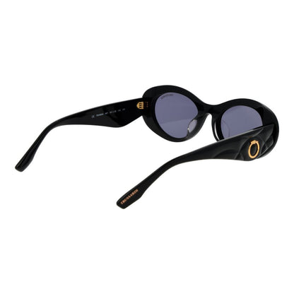 Trussardi Women’s Sunglasses – Black Oval Frame, Grey Lenses