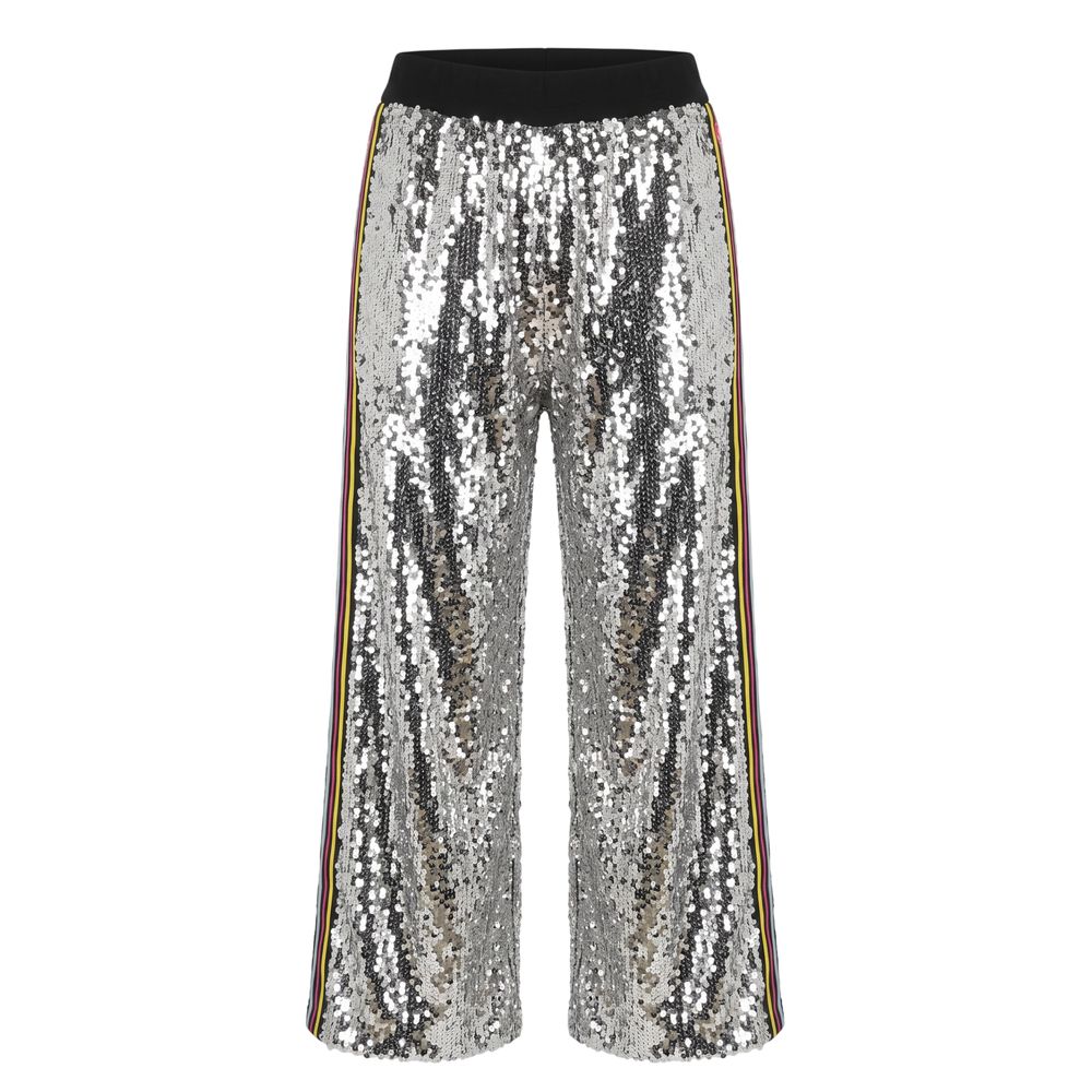 Trussardi Jeans Grey Wide-Leg Sequined Pants IT40|S