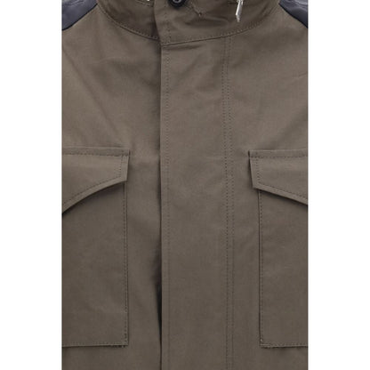 Sacai Bicolor Cotton Shell Jacket in Khaki and Navy