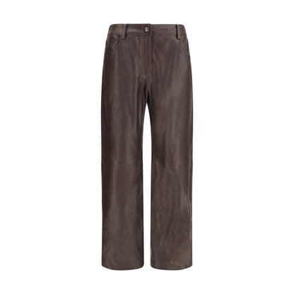 Magda Butrym Brown Straight Leg Leather Pants